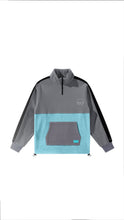 Load image into Gallery viewer, 'Gaoth na Mara' fleece half-zip (grey and aquamarine)
