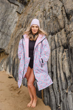Load image into Gallery viewer, Cois Farraige Waterproof Changing Robe. (Aqua/pink) Eco friendly
