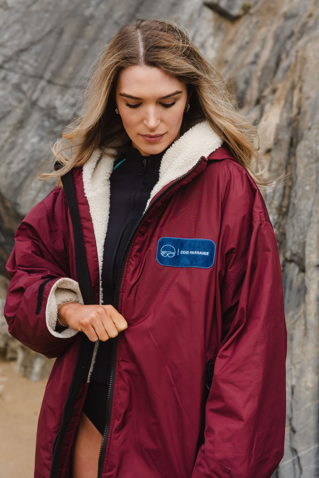 Cois Farraige Waterproof Changing Robe. (Burgundy) Eco-friendly