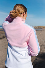Load image into Gallery viewer, &#39;Gaoth na Mara&#39; fleece half-zip (pink, white and aquamarine)
