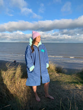 Load image into Gallery viewer, Cois Farraige Waterproof Changing Robe. (Blue)Eco friendly
